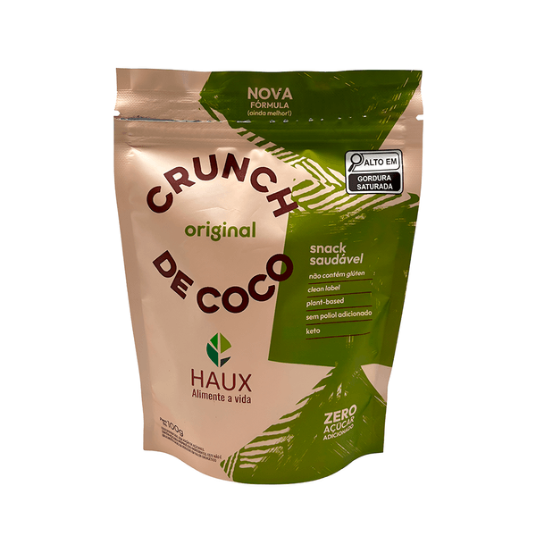 Snack Crunch Sabor Coco Original Zero Açúcar Haux – 100g