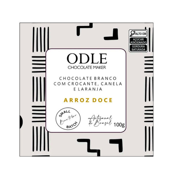 Chocolate 33% Branco com Arroz e Casca de Laranja Odle – 80g