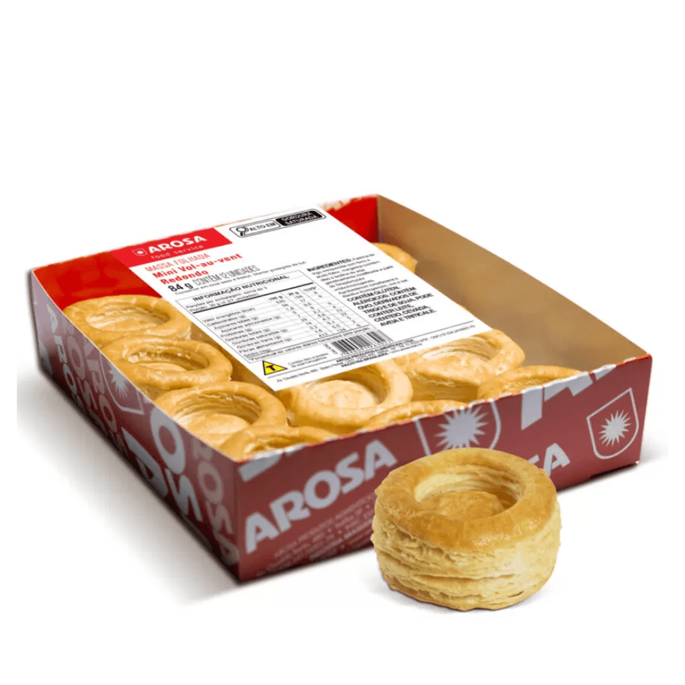 Massa Folhada Mini Vol-au-vent Redondo Arosa – 12 Unids 84g