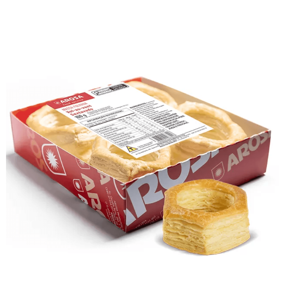 Massa Folhada Vol-au-vent Sextavado Arosa – 4 Unids 100g