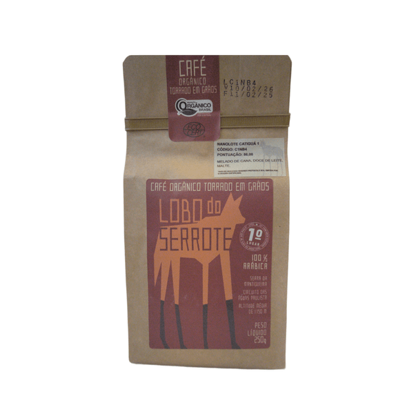 Café Arábica Lobo do Serrote Orgânico Moído Nanolote Catiguá 1 - 250g