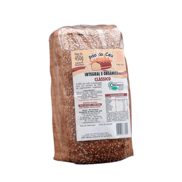 Pão Forma Integral Orgânico Clássico Pão do Céu – 450g