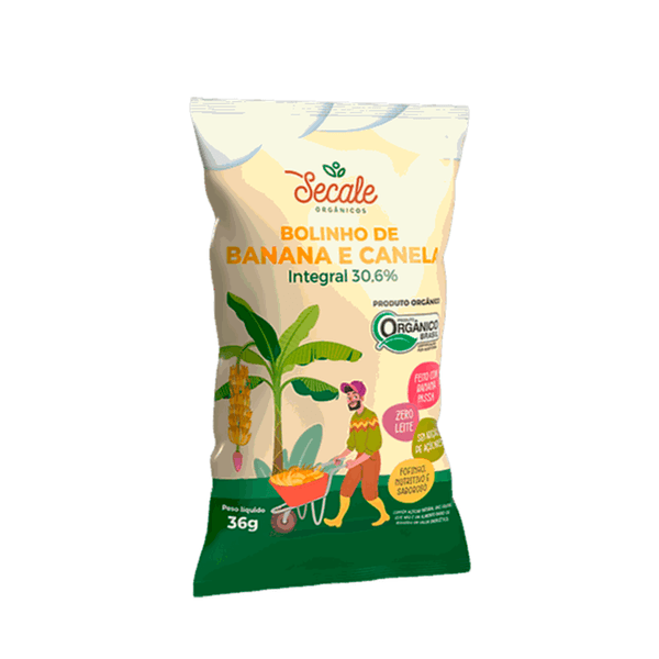 Bolo Mini Banana Canela Orgânico Secale – 36g