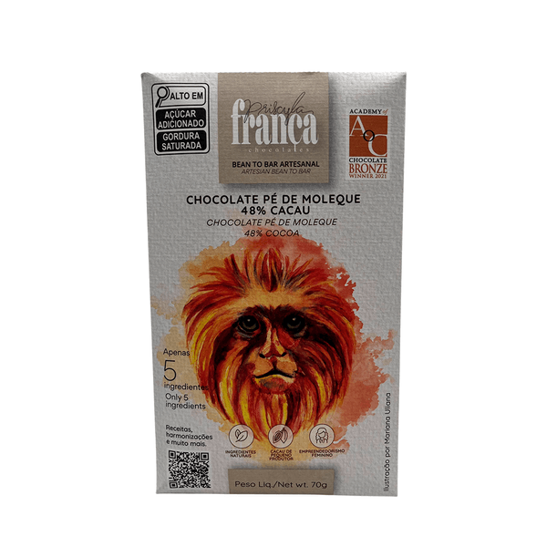 Chocolate Com Pé de Moleque 48% Priscyla França 65g