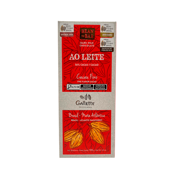 Chocolate Ao Leite 56% Cacau Bean to Bar Gallette 100g