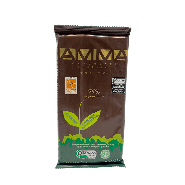 Chocolate Orgânico 75% Cacau Amma 80g