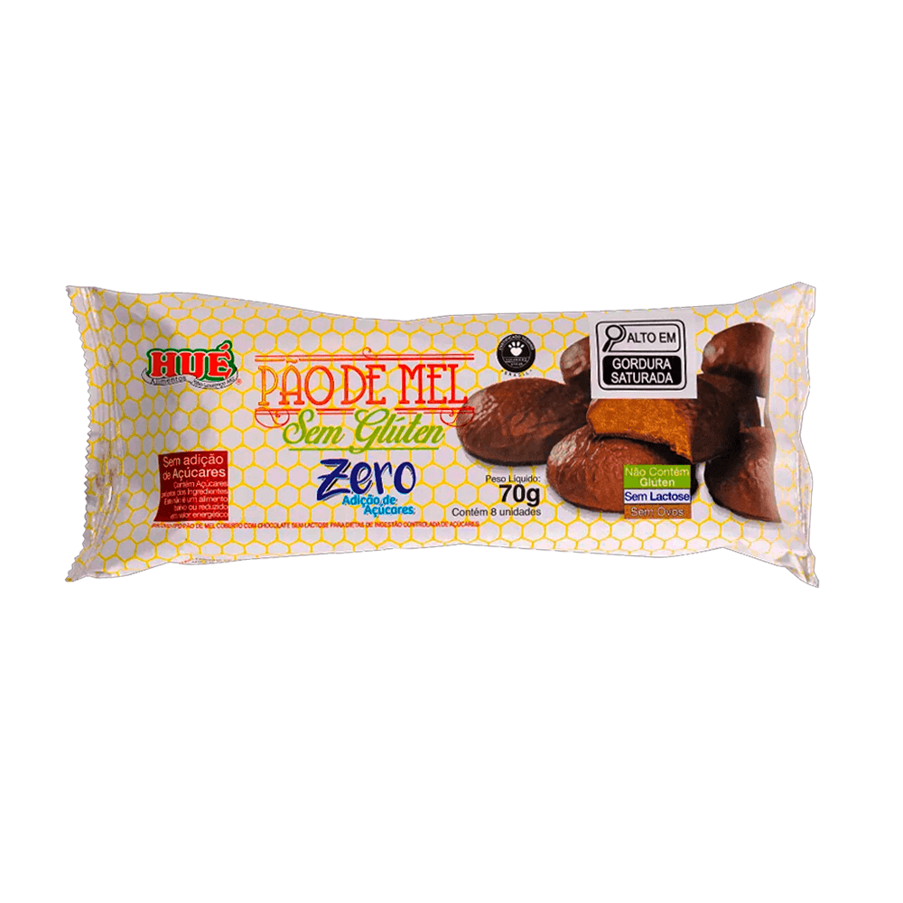 Pão de Mel Sem Açúcar, Glúten e Lactose Hué – 60g