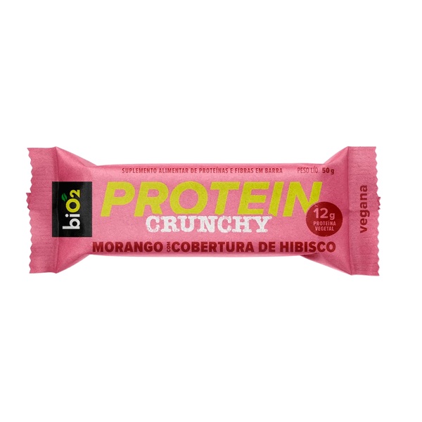 Barra Proteica Crunchy Morango Hibisco Bio2 – 50g