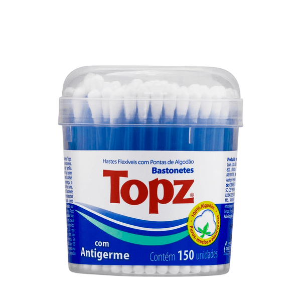 Hastes Flexíveis Topz Pote com - 150 Unidades