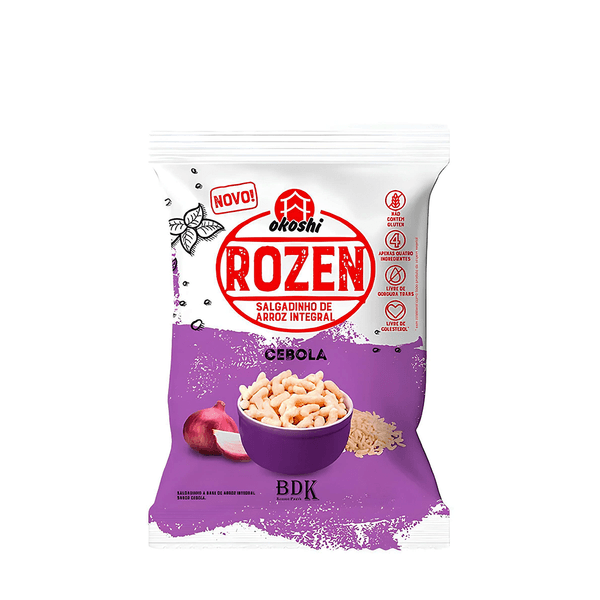 Salgadinho de Arroz Integral Sabor Cebola Sem Glúten Okoshi 50g