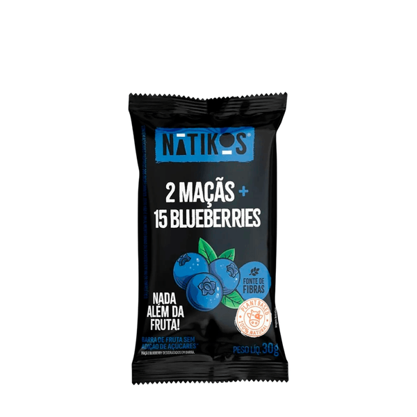 Barra Fruta Vegana Maçã + Blueberry Natikos – 30g