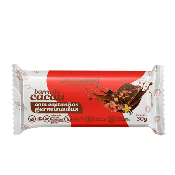 Barra de Cacau + Castanha Germinada Uncooked – 30g