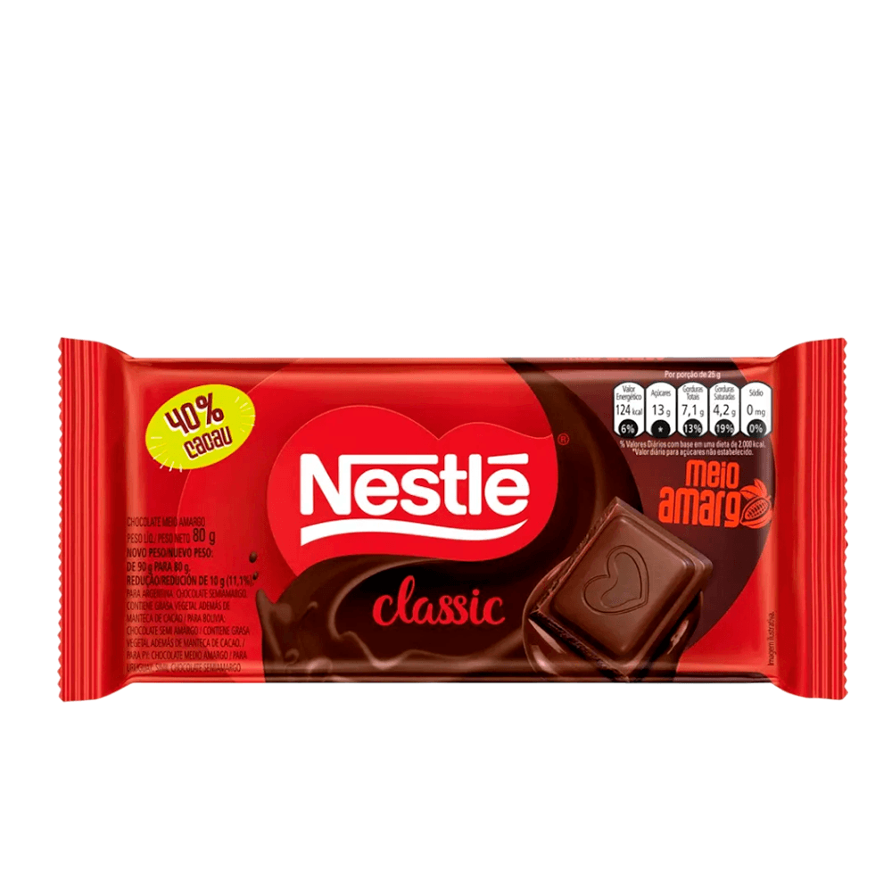 Chocolate Classic Meio Amargo Nestlé – 90g