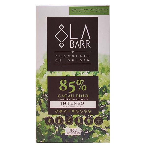 Chocolate 86% Cacau Açúcar de Coco Labarr – 80g