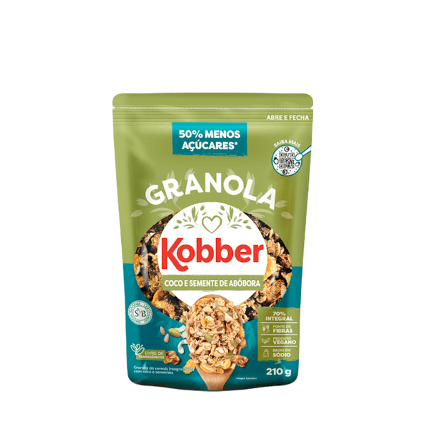 Granola com Coco e Semente de Abóbora Vegano Kobber – 210g
