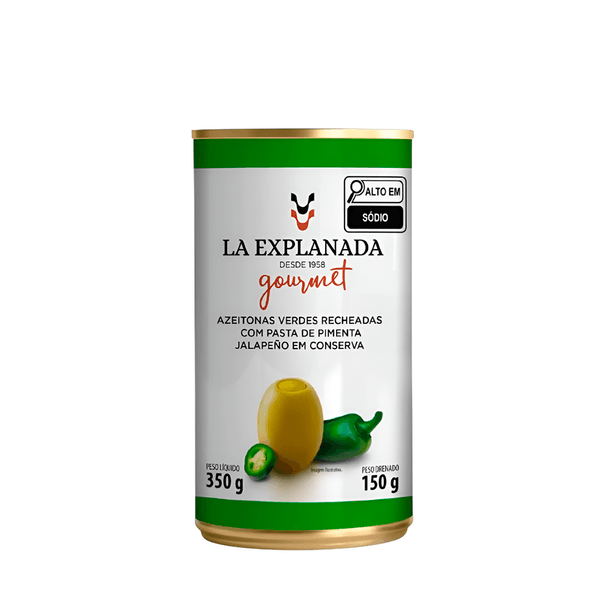 Azeitona Verde Recheada Pasta Jalapeño La Explanada – 150g