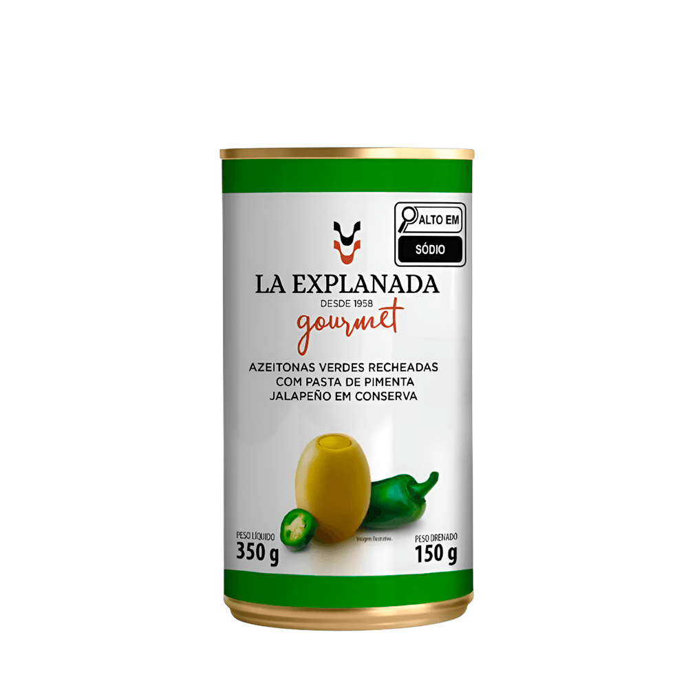 Azeitona Verde Recheada Pasta Jalapeño La Explanada – 150g