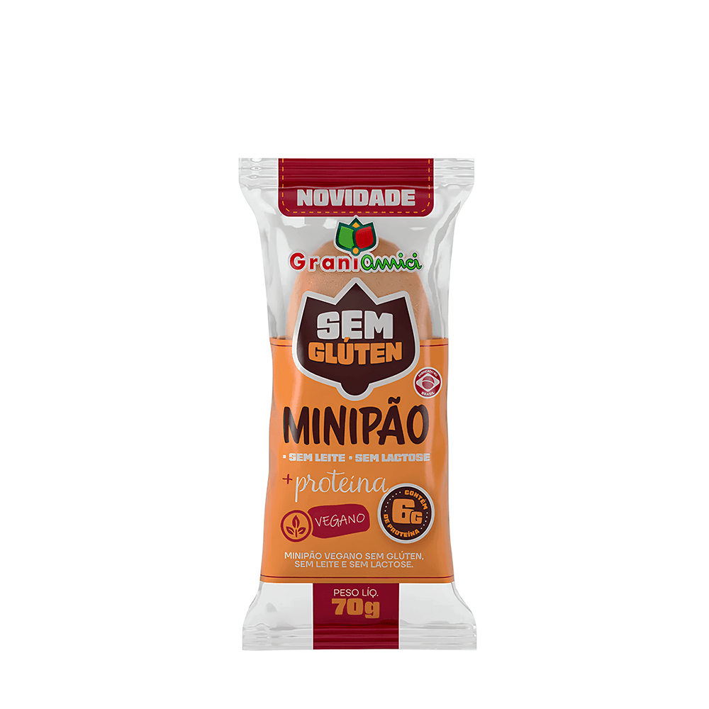 Pão Mini Vegano Sem Glúten Grani Amici – 70g