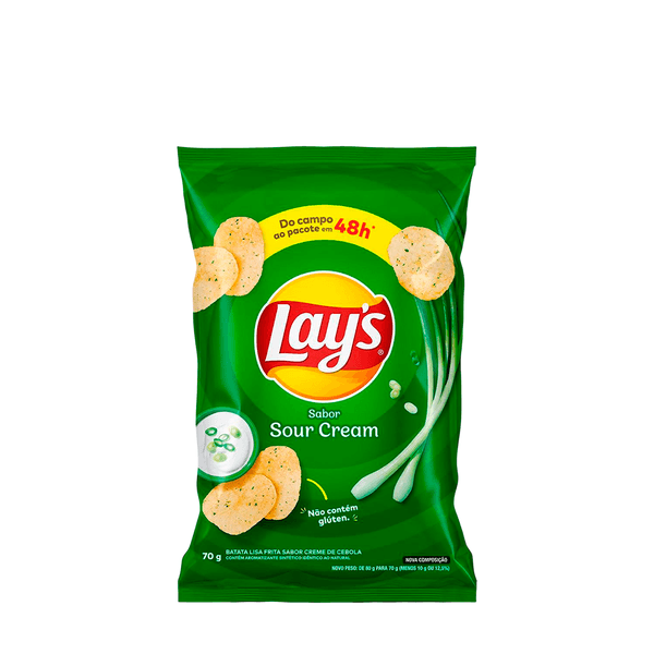 Batata Lays sabor Creme de Cebola Elma Chips – 70g