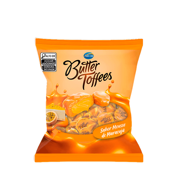 Bala Butter Toffee Sabor Maracujá Arcor– 90g