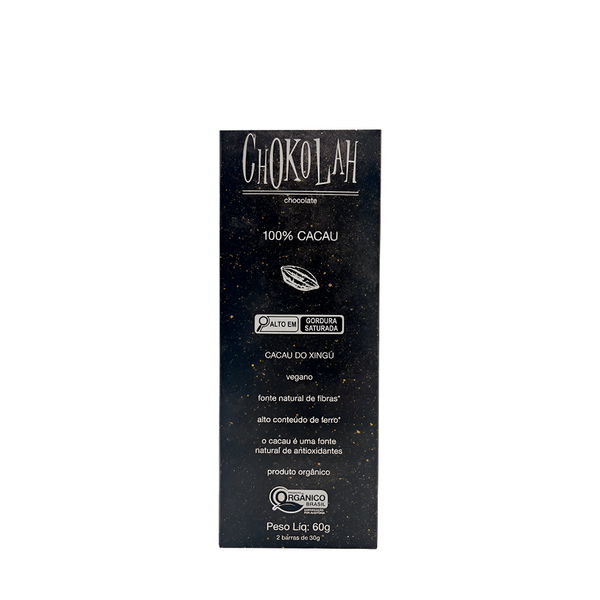 Chocolate Orgânico 100% Cacau Chokolah – 60g