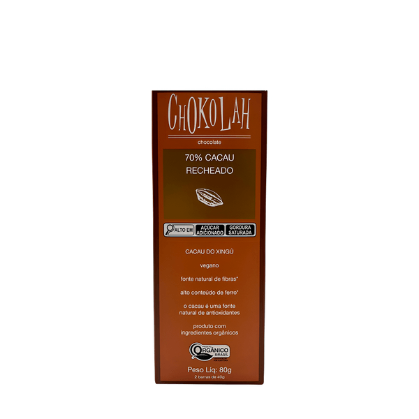 Chocolate Orgânico 70% Recheado Chokolah – 80g