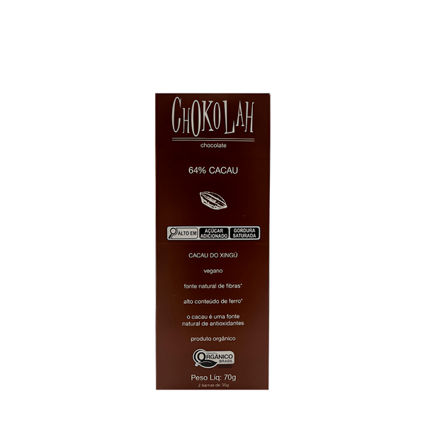 Chocolate Orgânico 64% Cacau Chokolah - 70g