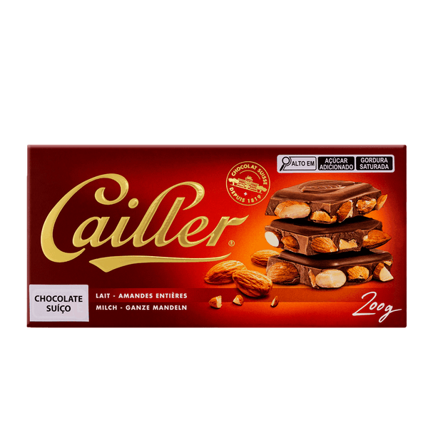 Chocolate ao Leite com Amêndoas Suíço Cailler – 200g