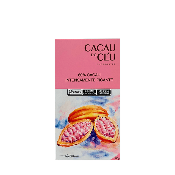 Chocolate 60% Intensamente Picante Cacau do Céu – 80g