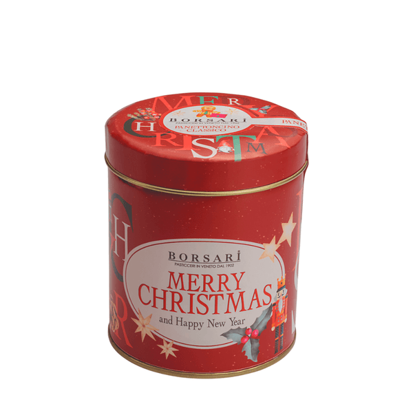 Panettone Clássico Lata Vermelha Merry Christmas Borsari – 100g