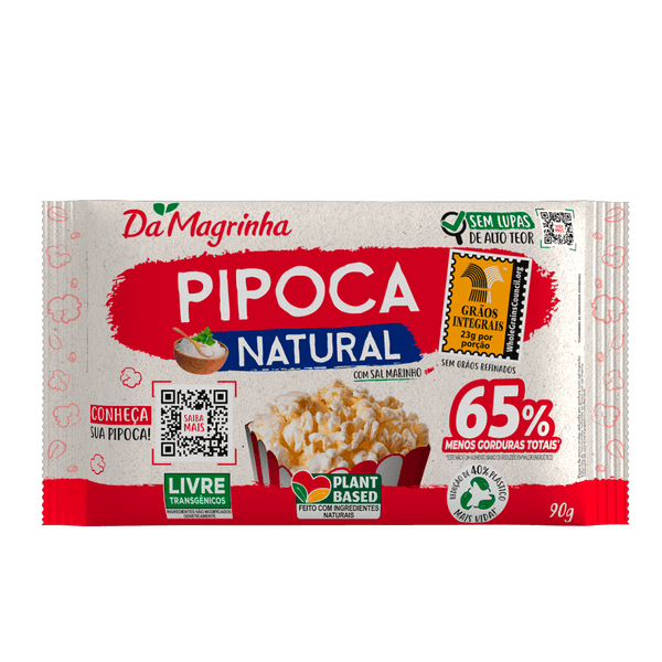 Pipoca para Micro-ondas Integral Natural Da Magrinha – 90g