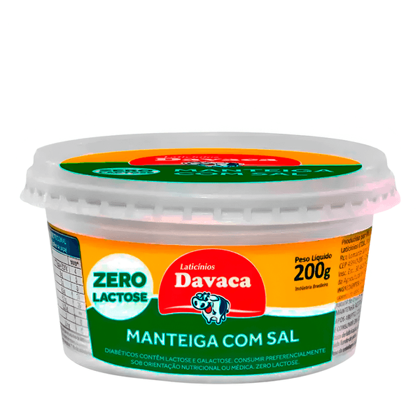 Manteiga com Sal Sem Lactose Davaca - 200g