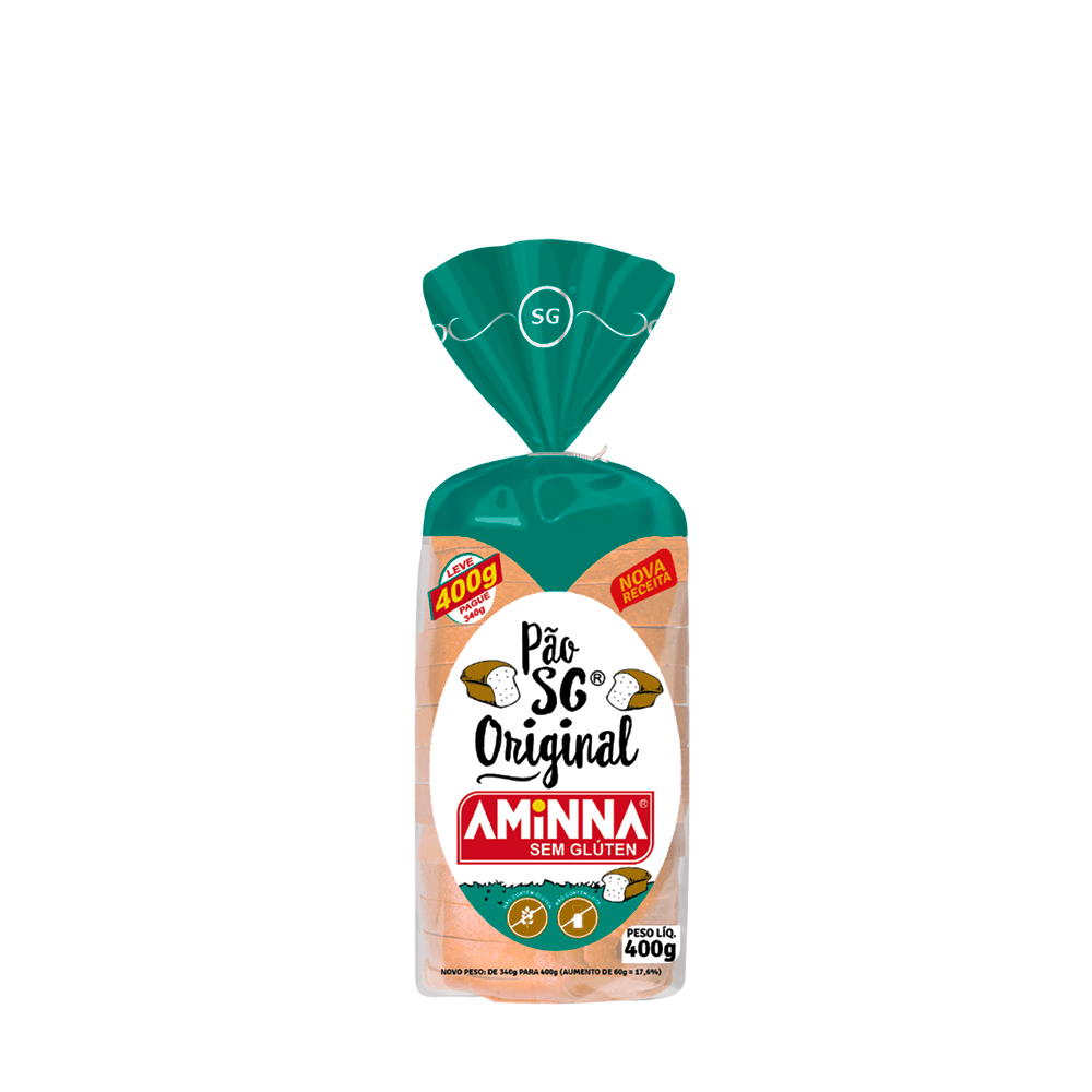 Pão Sem Glúten Tradicional Refrigerado Aminna – 400g