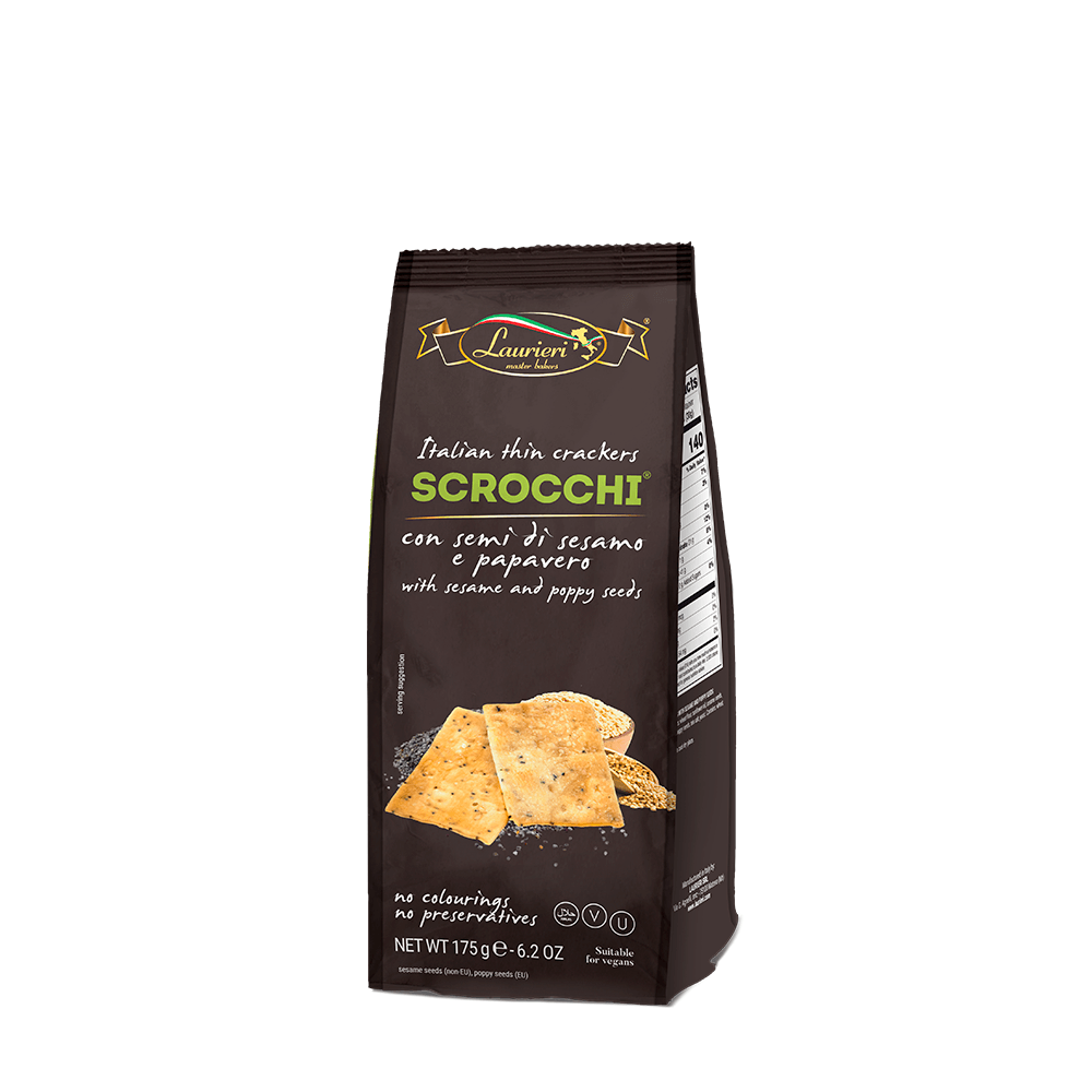 Biscoito Scrocchi Sem Gergelim Laurieri -175g