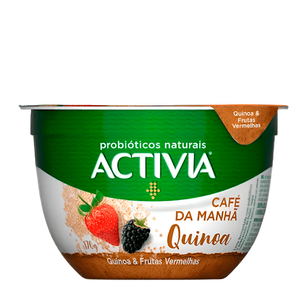 Iogurte Café Manhã Quinoa e Frutas Vermelhas Activia – 170g