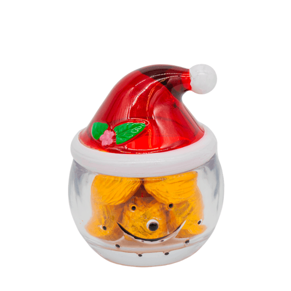 Presente de Natal Vidro Natalino com Chocolates - 2 itens