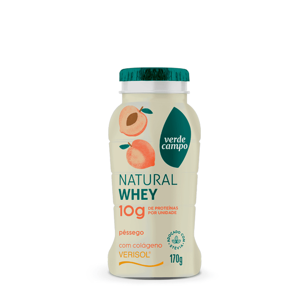 Iogurte Natural Whey Sabor Pêssego 10g de Proteína Verde Campo – 170g