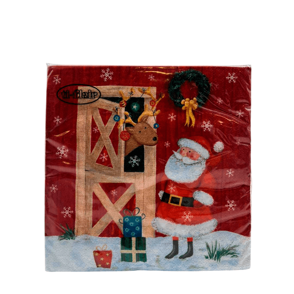 Guardanapo Natal Papai Noel com Rena Ti-Flair – 20 um