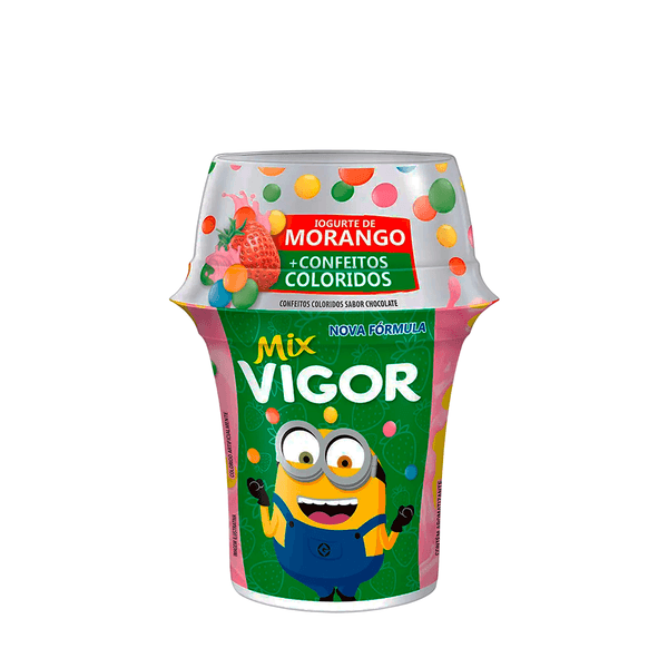 Iogurte Morango Mix Confeitos Vigor - 140g