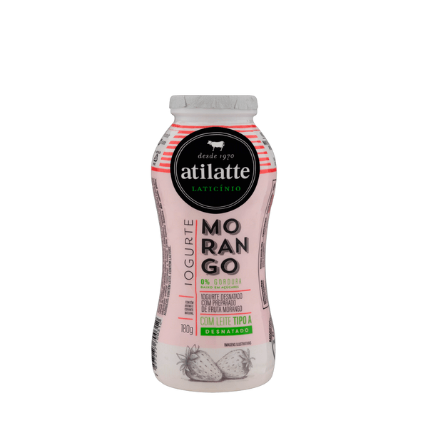 Iogurte Morango Desnatado Atilatte – 180g