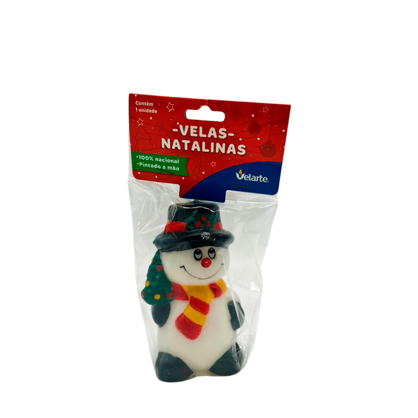 Vela Boneco de Neve com Árvore de Natal Velarte