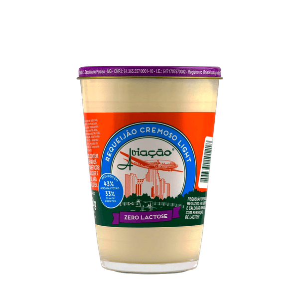 Requeijão Cremoso Sem Lactose Light Aviação - 180g