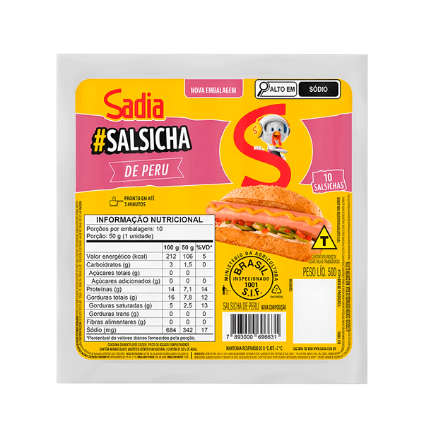 Salsicha de Peru Sadia – 500g