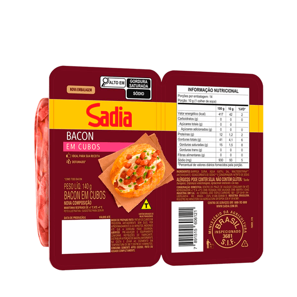 Bacon em Cubos Sadia – 140g