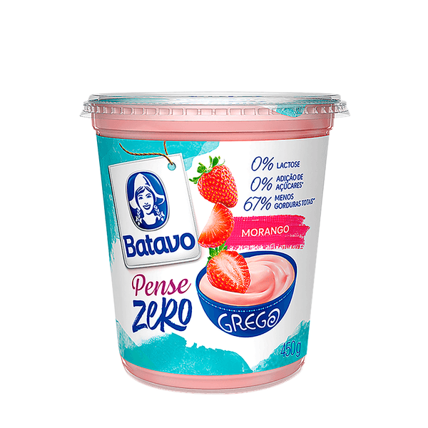 Iogurte Grego Pense Zero Morango Batavo - 450g