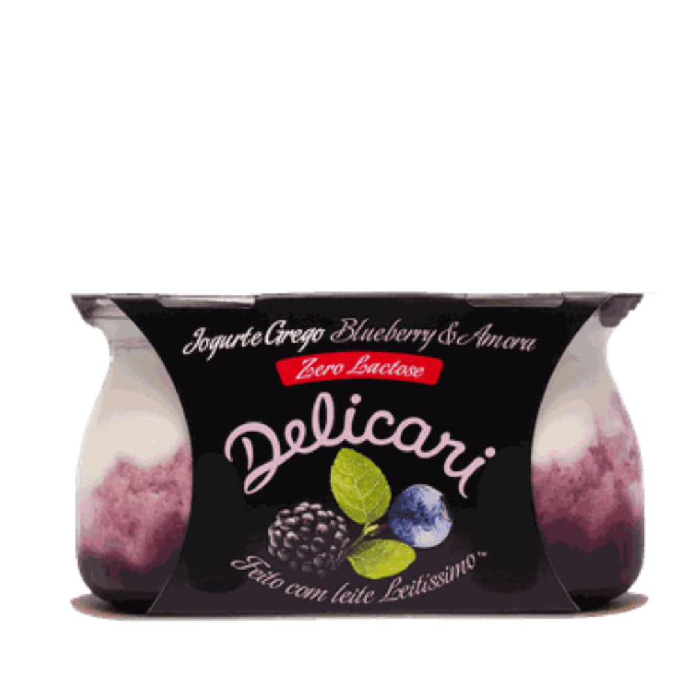 Iogurte Grego Blueberry e Amora Delicari - 340g