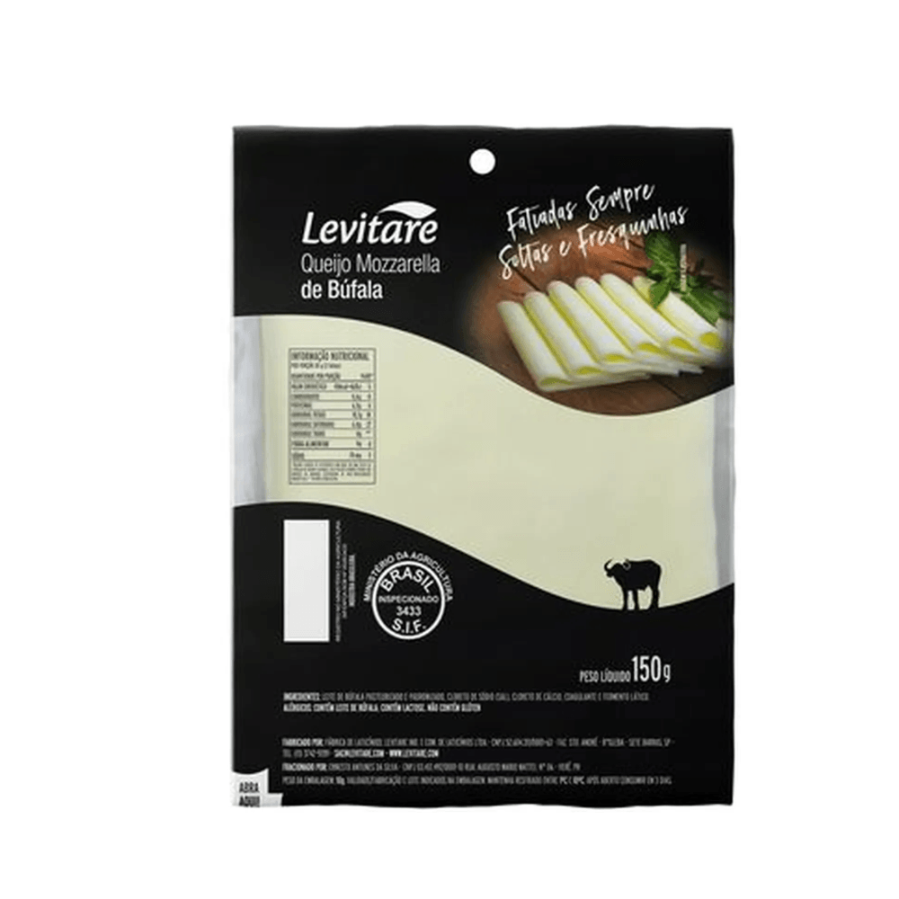 Queijo Mozzarella de Búfala Fatiado Levitate – 150g