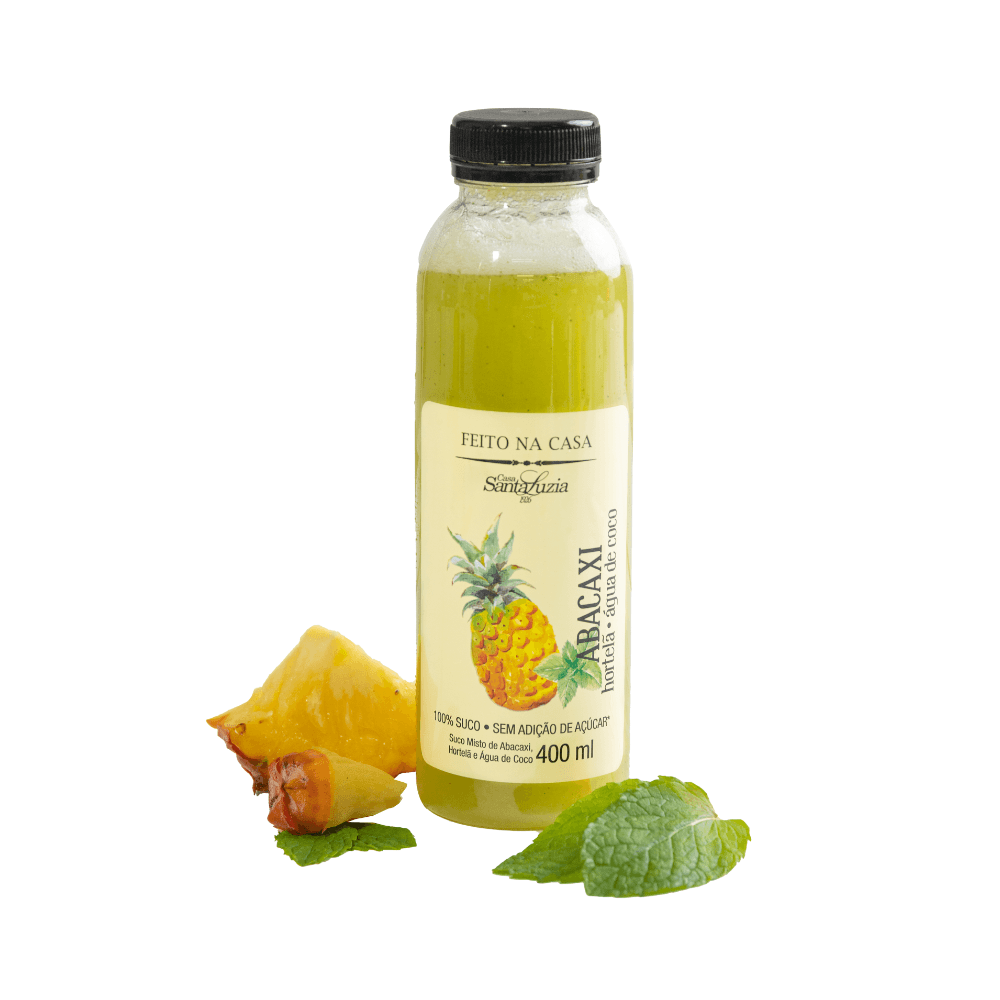 Suco Natural com Água de Coco de Abacaxi com Hortelã Casa Santa Luzia - 400ml