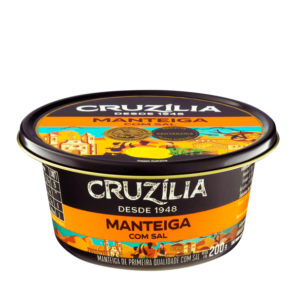 Manteiga com Sal Primeira Qualidade em Tablete Cruzília – 200g