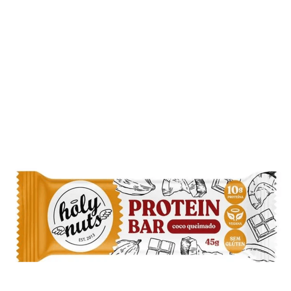 Barra de Proteína Vegana Coco Queimado Holy Nuts – 45g